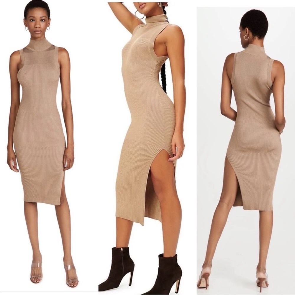 Good American Plaited Rib Midi Sleeveless Dress 4X 5X